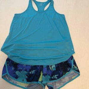 Danskin Now Athletic Shorts AND Razorback Tank